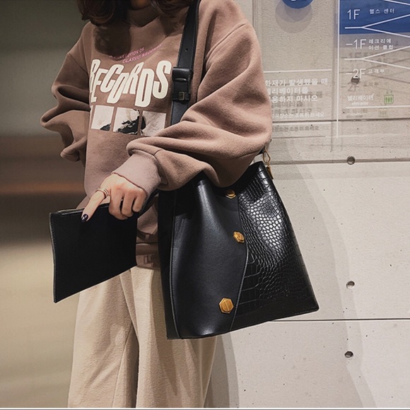 22 DECEMBER Handbags - Vintage Bucket Women Shoulder Crocodile Handbags